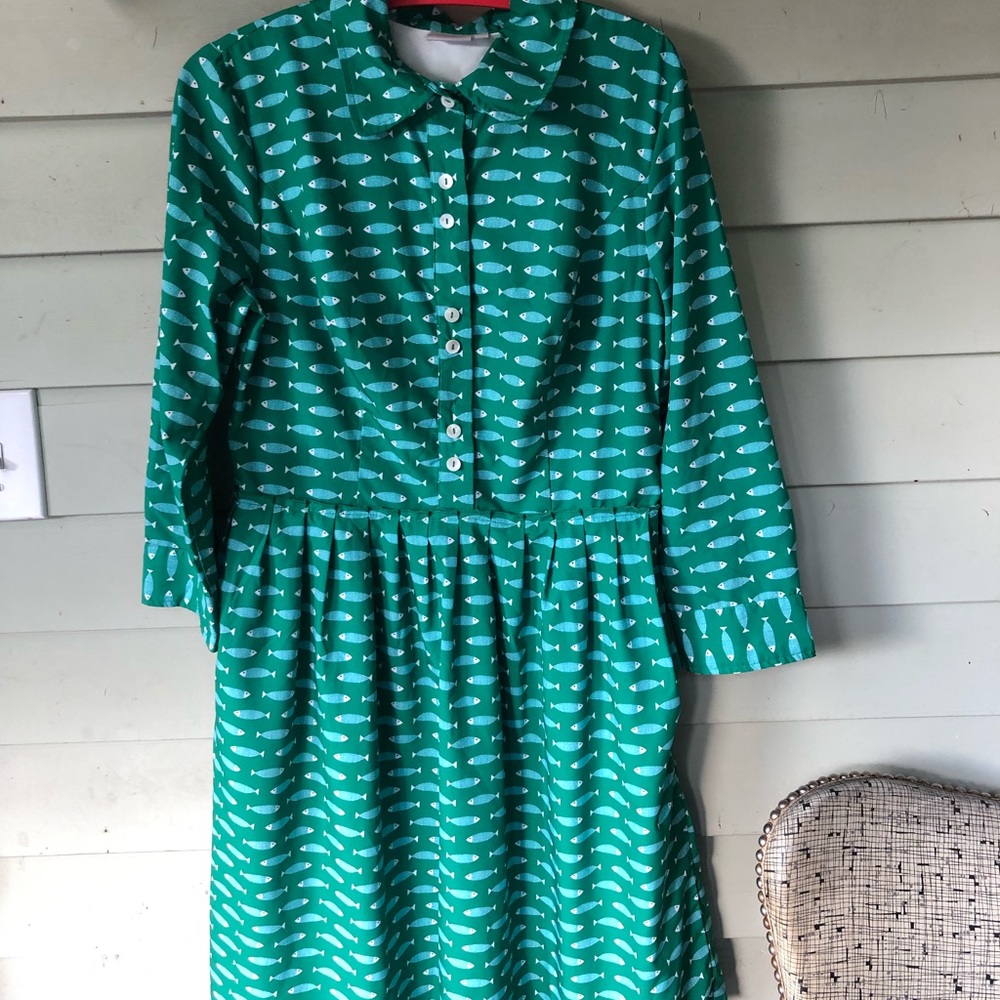 Eshakti Fish print crepe shirtdress